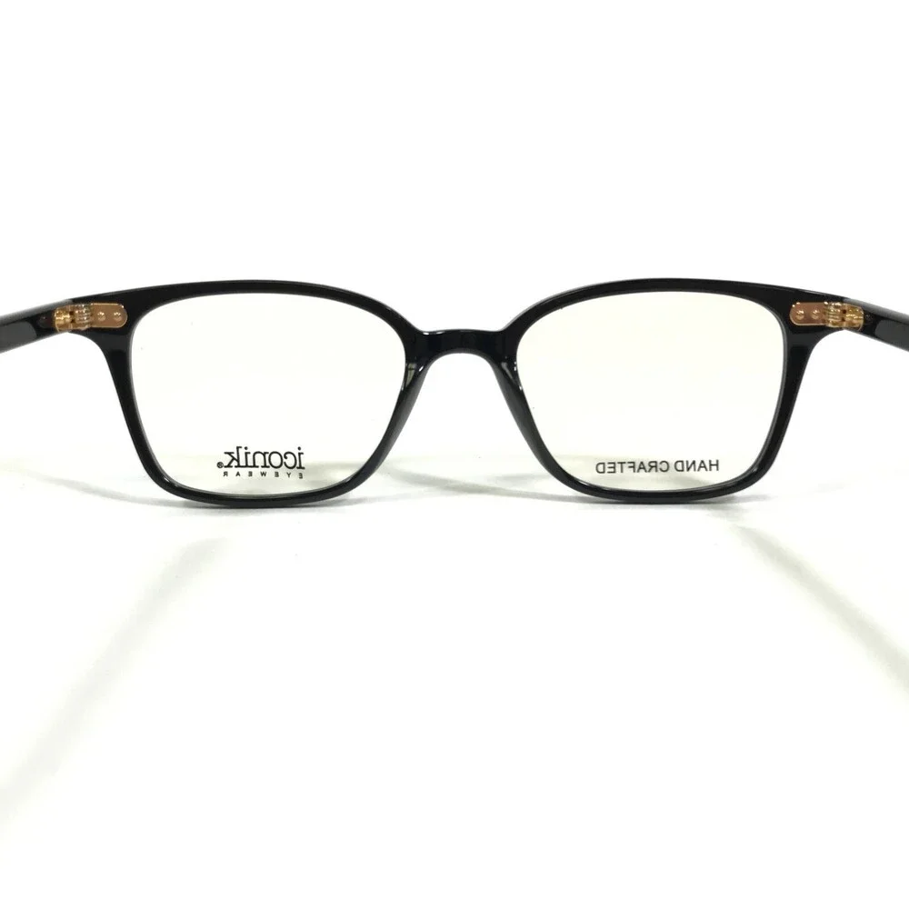 Iconik Eyeglasses Frames SIRREL C1 Black Square Full Rim Horn Rim 52-19-145